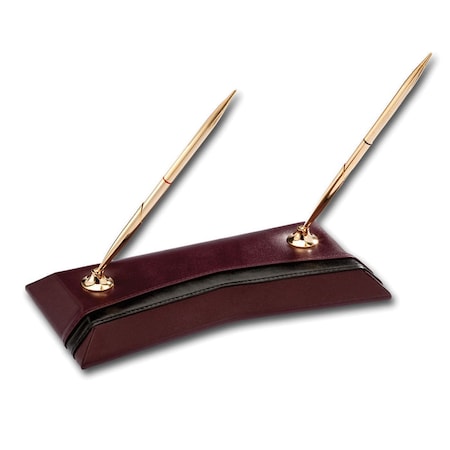 Dacasso Two-Tone Leather Double Pen Stand AG-7004